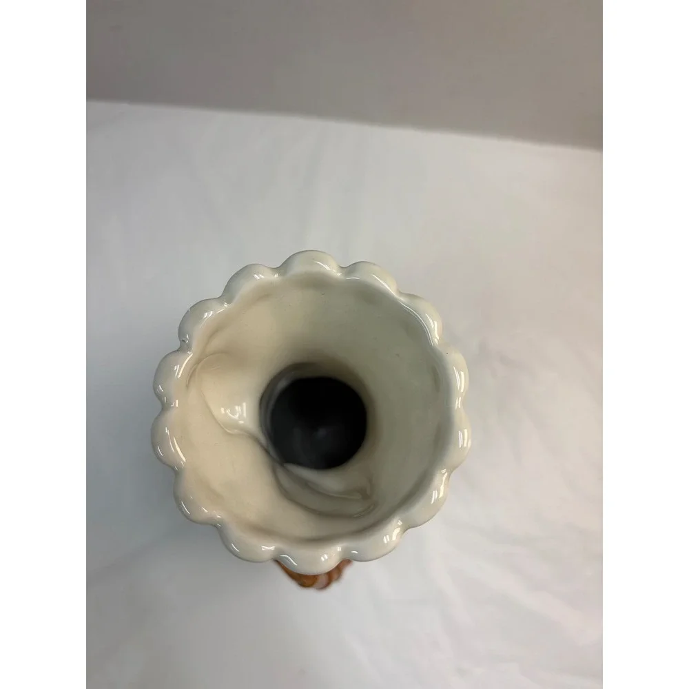 Fitz & Floyd Classics Magnolia Ceramic Vase Handcrafted China White Floral 7.5
